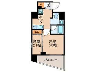GRAN PASEO蒲田III【6階】の間取り