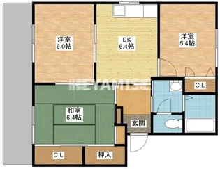 フローラルパレスONOUE【1階】の間取り