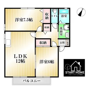 アムールD【2階】の間取り