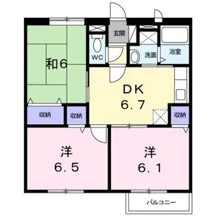 エルディムボナールB【1階】の間取り