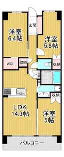 シティテラス神崎川駅前【3階】の間取り