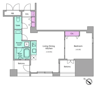 レジディア横濱馬車道【5階】の間取り