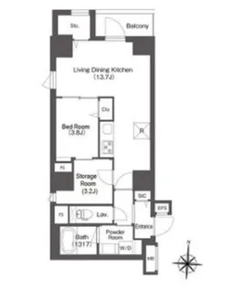 コンフォリア南千住【3階】の間取り