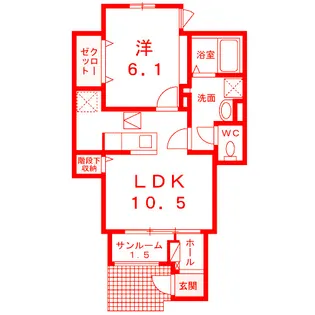 レメンブリア金沢【1階】の間取り