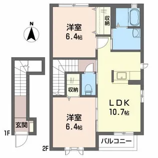 ヴィラグレース C【2階】の間取り