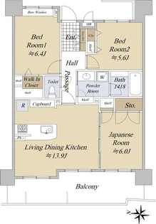 フェスティオ和白パームガーデン【11階】の間取り