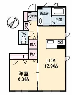 レジデンスボヌール【1階】の間取り