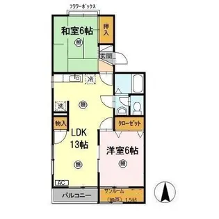 レジデンスT・H II号館【1階】の間取り