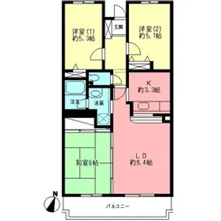 パートナー・リリー【1階】の間取り