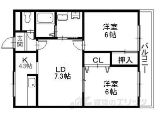 ペアガーデン【2階】の間取り