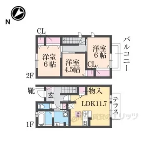 メゾネットコスモ【1階】の間取り