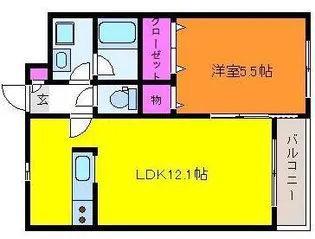 グランフィル紫竹山【2階】の間取り