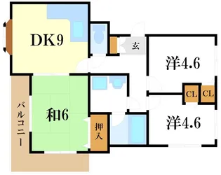 パラドール一之江【2階】の間取り