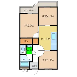 宮城マンション(今開)【2階】の間取り