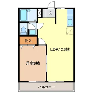 ハイツ粟野【1階】の間取り