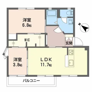フレグランス牛川【1階】の間取り