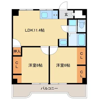 アーバンコート庄内弐番館【1階】の間取り