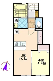 リブレス花沢【1階】の間取り
