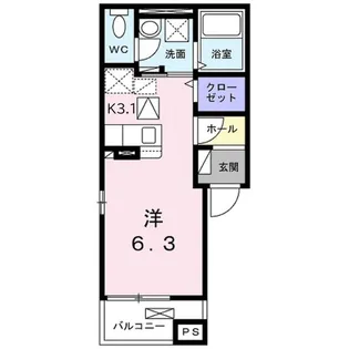 ラシュレ エイト【1階】の間取り