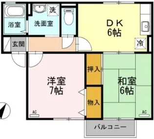 エスパシオ那賀川 B棟【2階】の間取り