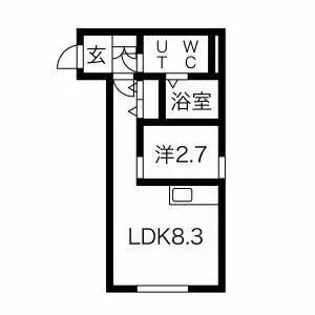 メリディアン高松【1階】の間取り