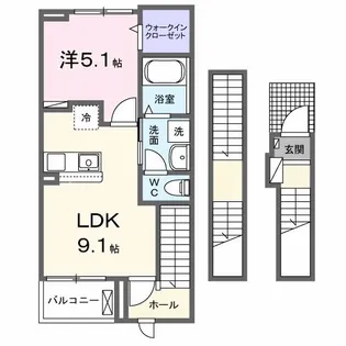 ピンズ下関I【3階】の間取り