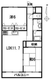 ジョイパレスB【1階】の間取り