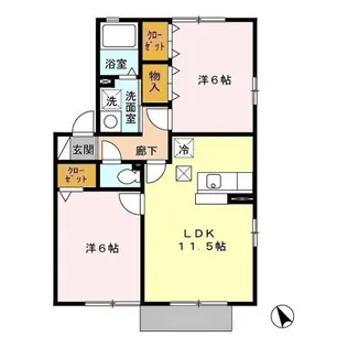 メゾンクオーレ A【1階】の間取り