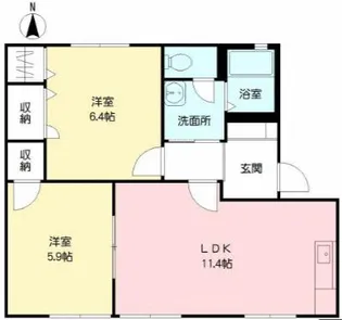 ディアスパルモ古国府【1階】の間取り