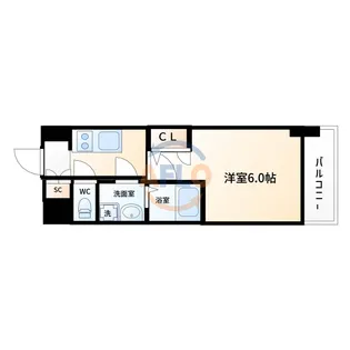 エスリード弁天町ルシェンテ【6階】の間取り
