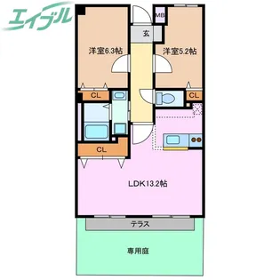 松本ダイヤマンション【1階】の間取り