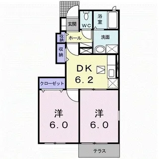 メゾンドアヴェニューG【1階】の間取り