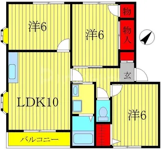 ヒルズつくしが丘C棟【1階】の間取り