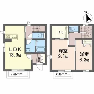 メゾン・ド・フー【1階】の間取り