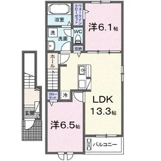グランシャリオ1・2・3【2階】の間取り