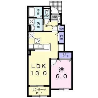テイルズ ラヴィーン【1階】の間取り