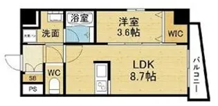 エールグラン吹田片山町【8階】の間取り