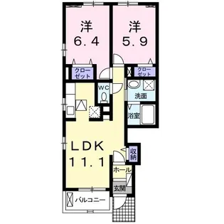 イルフィオーレB【1階】の間取り