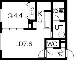 EEL(イール)新札幌【1階】の間取り