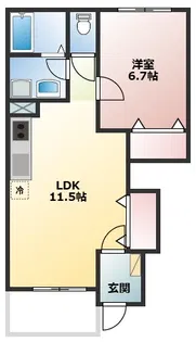メゾン坂汐I号館【1階】の間取り