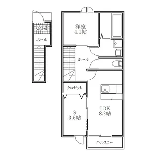 エステートワン レジデンス(中里)【2階】の間取り