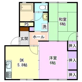 ホワイトナイツA 102【1階】の間取り