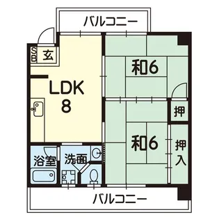 2LDKの間取り画像