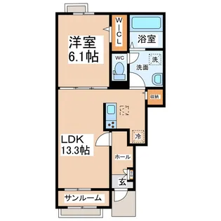 フロレゾン・ベルI【1階】の間取り