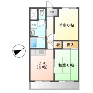 ジュネス鈴木【2階】の間取り