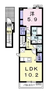 愛知県知立市上重原町村上【アパート】の間取り