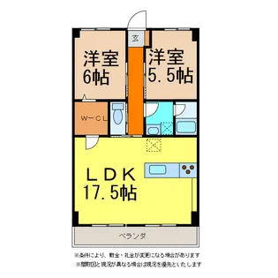 グランドハイツ西条【4階】の間取り