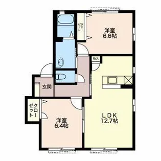 2LDKの間取り画像