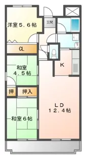 ファミーユ百合【5階】の間取り