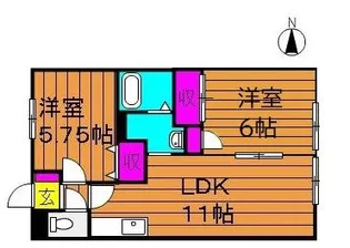 Calm Hills 2番館【1階】の間取り